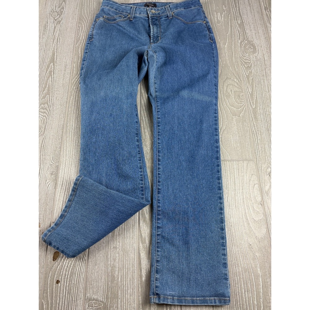 NYDJ Marilyn Straight Leg Jeans Womens Size 6 Blue Denim Mid Rise Inseam 30